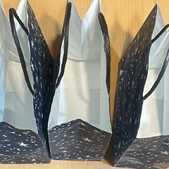 青 星柄 紙袋 3枚 ショップ ショッパーの画像