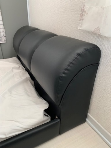 【状態◎、お届け可】ローベッド　シングル　レザー　合成革