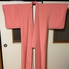 着物　ピンク地　小紋　美品
