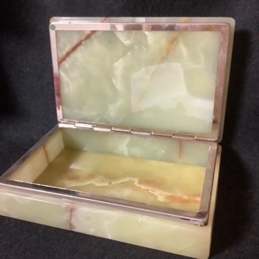 大理石　オニキス　グリーン　ジュエリーボックス　小物入れ　ハンドメイド