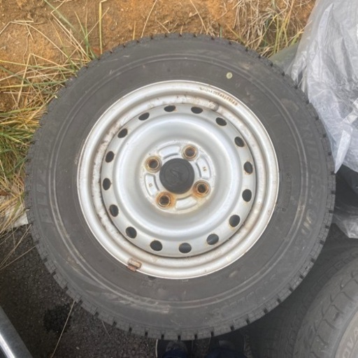 ココア 純正 鉄ホイール バリ溝 スタッドレス