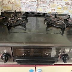 リンナイガスコンロ都市ガス用と隙間キッチンラック中古品(取引者決...