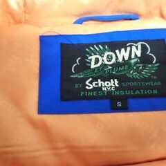 Schott 2TONE ダウンジャケット S ブルーの画像