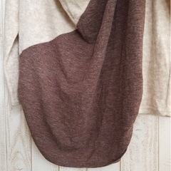 ′ M / Comfeeta 長袖ロングニット 茶色×ベージュの画像