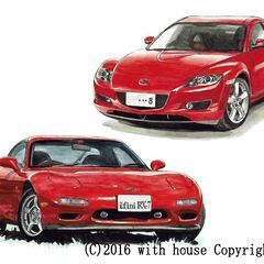 NC-374 アンフィニRX-7/RX-3限定版画 直筆サイン額装●作家平右ヱ門 アンフィニ FD3S RX-7(ヴィンテージレッド)｜株式会社 青島文化