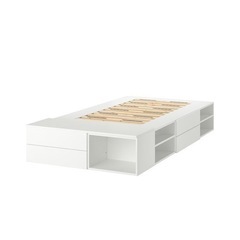 定価73,190円】 IKEA ベッドフレーム ダブル ダブルベット 収納付き