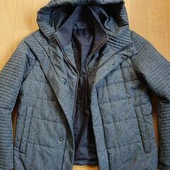 【美品】Calvin Kleinレイヤード中綿ジャケット大人系グレーM