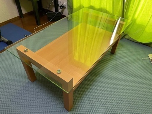 木製ガラステーブル（値下げ交渉アリ）