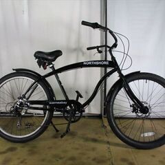 C425　\17800スタート★整備済み★ビーチクルーザー　黒★ 中古自転車 【26インチ 】