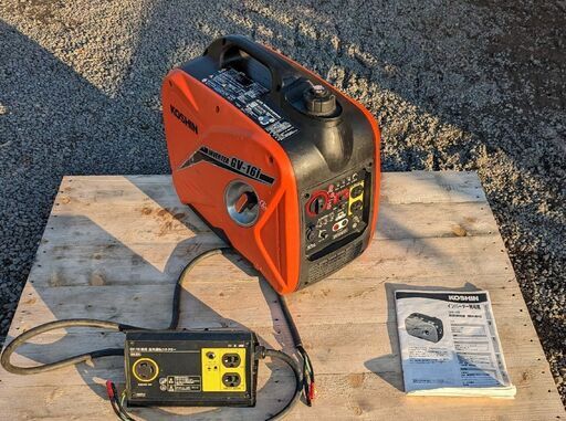 鹿児島発　工進インバーター発電機GV-16i 並列運転コネクター付き　実演機