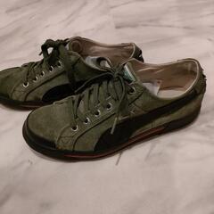 【引渡先決定】プーマ　スエードスニーカー　カーキ25センチの画像