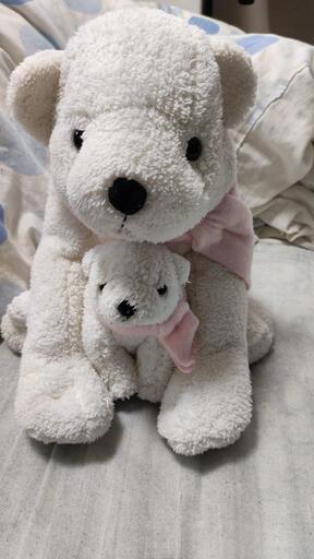 白いクマのぬいぐるみ