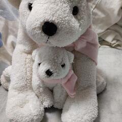 白い親子クマのぬいぐるみ