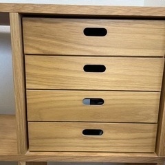 MUJI スタッキングシェルフ・3段×2列・オーク材 収納付