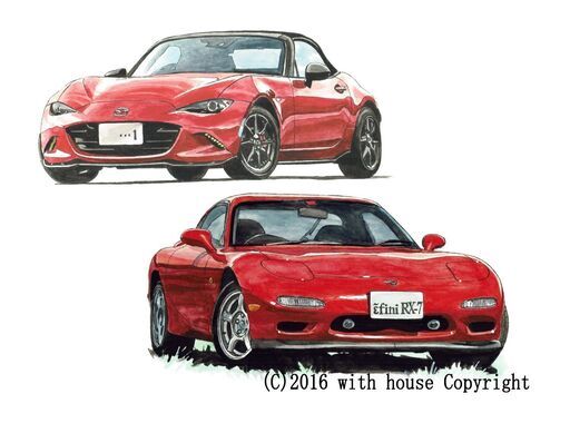 NC-371 アンフィニRX-7/ロードスター 限定版画 直筆サイン有 額装済 作家 平右ヱ門