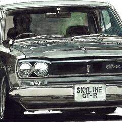 NC-378 スカイラインGT-R R33 限定版画 直筆サイン有 額装済 作家 平右ヱ門の画像