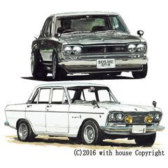 NC-379 ハコスカGT-R/GTB 限定版画 直筆サイン有 ...