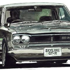 NC-380 ハコスカGT-R 限定版画 直筆サイン有 額装済 作家 平右ヱ門の画像