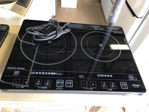 5KM 以内配送無料　アイリスオーヤマ IRIS OHYAMA IHK-W1-B [2口IHコンロ
