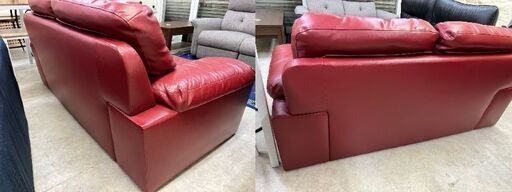 ★革ソファ★2人掛け ラブソファ ソファ リビング 家具 2P ニトリ 革 合皮 柔らかめ
