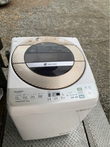 5KM 以内配送無料　９KG シャープ SHARP ES-GV90M-N [簡易乾燥機能付き洗濯機
