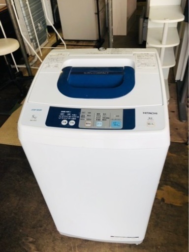 5KM 以内配送無料　日立 全自動洗濯機 5kg ピュアホワイト NW-H52 W