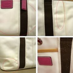 COACH 6261 ハンプトンズウィークエンドスモールトート ハンドバッグ ナイロン×レザー トートバッグ コーチ  苫小牧西店の画像