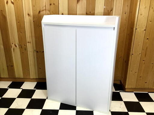 小型でスペース取らず!!　3段収納ボックス　60×25×80　ホワイト　家具　小型