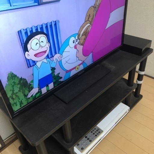 オリオン29型テレビリモコン無し　テレビ台、外付HDD、DVDセット