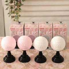 ひな祭り ぼんぼり　LED点灯可能　4点セット　ピンク　ホワイト