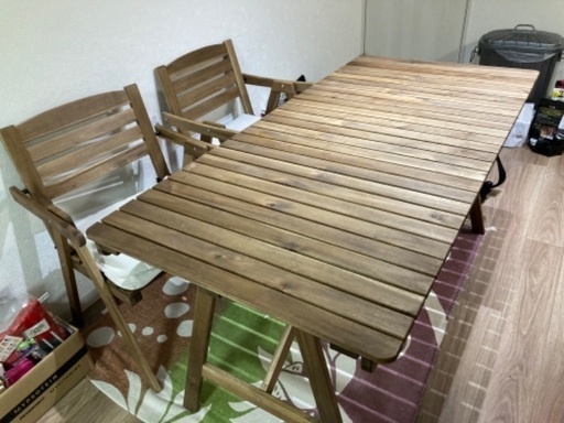更に値下げ！ウッドテーブル\u0026椅子 SET!!
