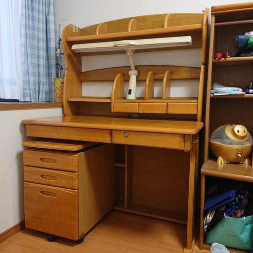 美品 学習机 収納三段ケース