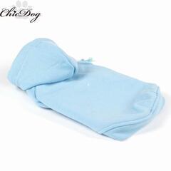 サイズL　ブルー　犬用 ドッグウェア　無地パーカー　お散歩　秋冬　 ペット服の画像