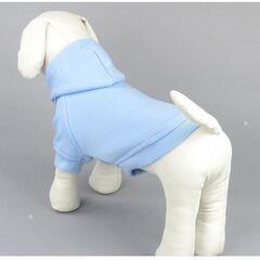 サイズL　ブルー　犬用 ドッグウェア　無地パーカー　お散歩　秋冬　 ペット服の画像