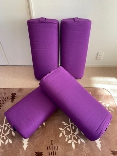 【4点セット】カインズ  フィットネス ヨガ ボルスター (パープル)