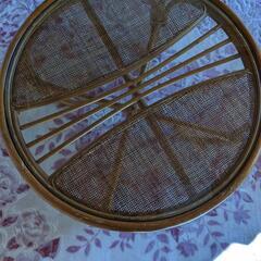 籐　テーブル　ガラスの画像