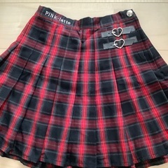 ピンクラテ☆子供服☆プリーツチェックスカート☆160㌢