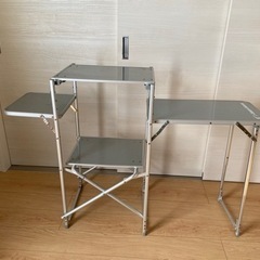 【商談決定】折りたたみキッチンテーブル　キャンプ用品