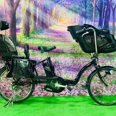 ❹4636子供乗せ電動自転車パナソニック3人乗り新品20インチ良好バッテリー