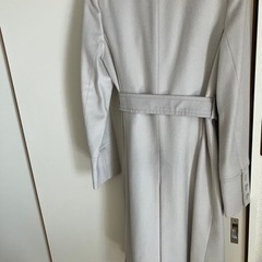 ファー付き　ウールコート　グレージュホワイトの画像