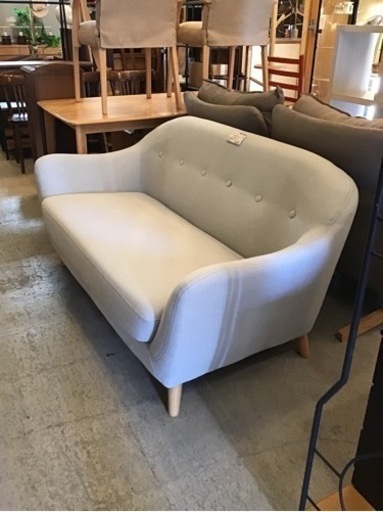 ニトリ 2人用布貼りソファ カルム2 グレー ファブリックソファ