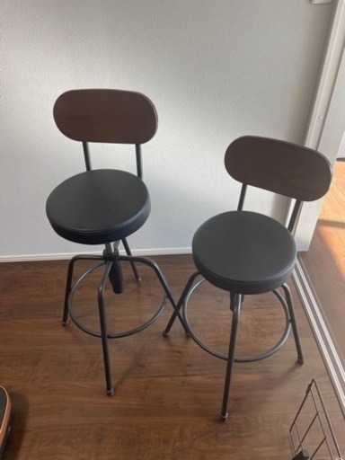 カウンターチェア　2脚　ブラック