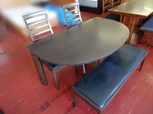 特価☆大塚家具☆ダイニングテーブルセット 1人掛チェア×2 ベンチシート×1 家具