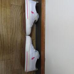 値下げ　13センチ　ラルフローレン　スニーカー　白×ピンクの画像