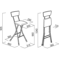 折り畳みハイチェアーの画像