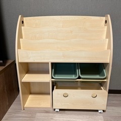 【組立済】LOWYA 見せるおもちゃ収納　ディスプレイラック　絵本棚