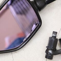 OPTICS GLARE LESS MIRROR バイクミラー左右セット (A467wY)の画像