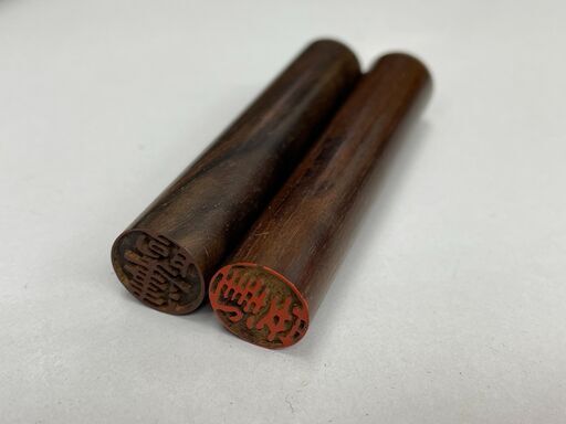 黒檀 12mm×60ｍｍ 印鑑タワー 4面 27×27×64ｃｍ 800個以上 回転式 印鑑ケース 抜けあり 現状品 札幌市手稲区