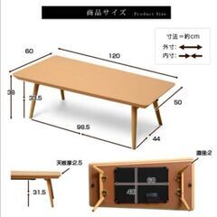 2019年製こたつ(フラットヒーター)&こたつ布団(帆布(緑色))