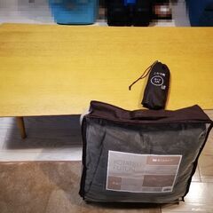 2019年製こたつ(フラットヒーター)&こたつ布団(帆布(緑色))の画像